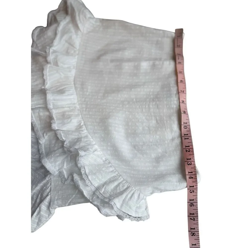 Blue Blush White Ruffled Mini Skirt